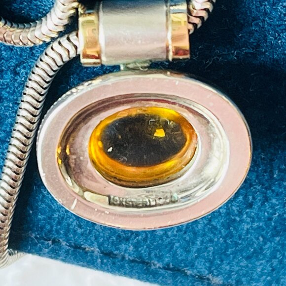 Birks 18K Sterling Citrine Omega Necklace and Earrings Set - Picture 14 of 15